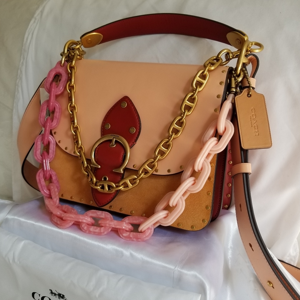 Coach Beat Blush WITH Coach Resin short chain strap